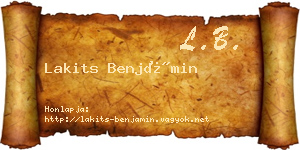 Lakits Benjámin névjegykártya